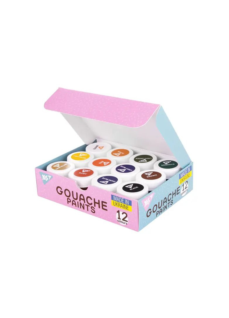 Гуашеві фарби для дитячої творчості Pusheen 12 кольорів в асортименті 230402 Yes Кнц7236 (370654122)
