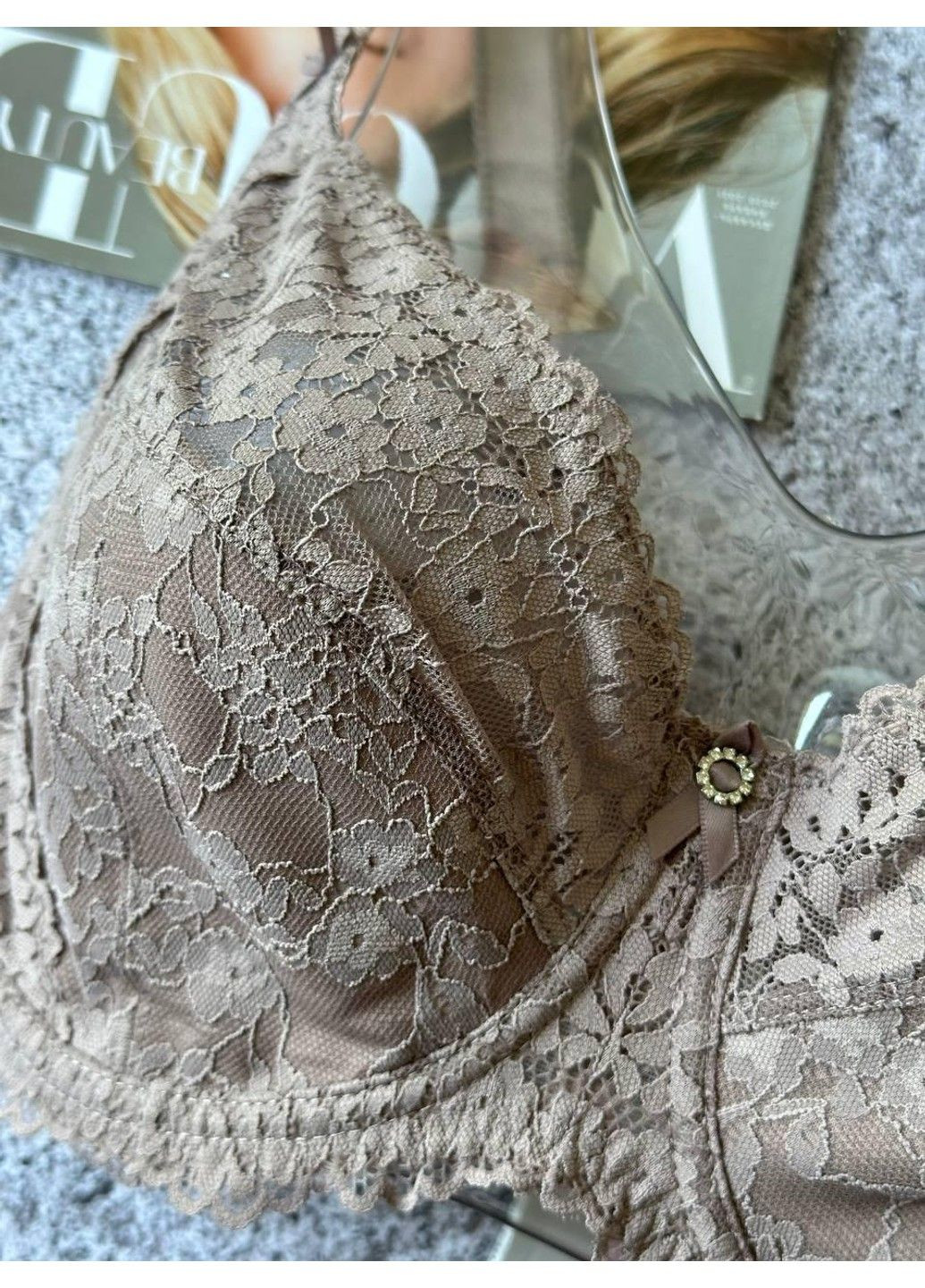 Коричневий комфортний бюстгальтер без поролону коричневий Lanny Mode