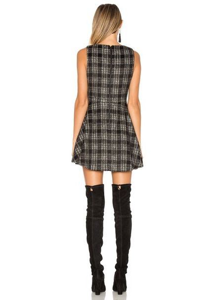Чорно-білий коктейльна сукня Alice + Olivia в клітинку