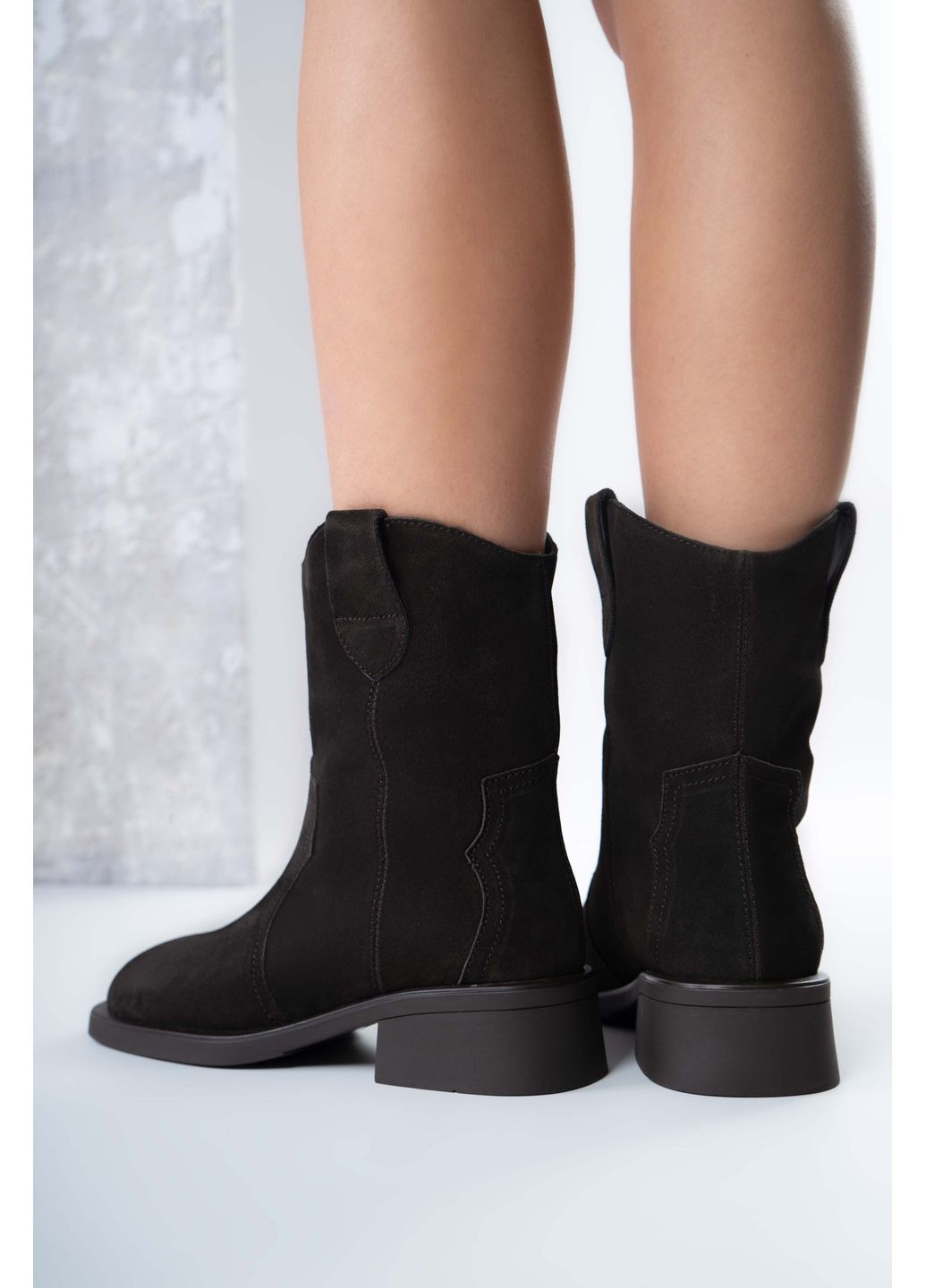 ботинки женские натуральная замша коричневые 346806 Where Uwear из натуральной замши