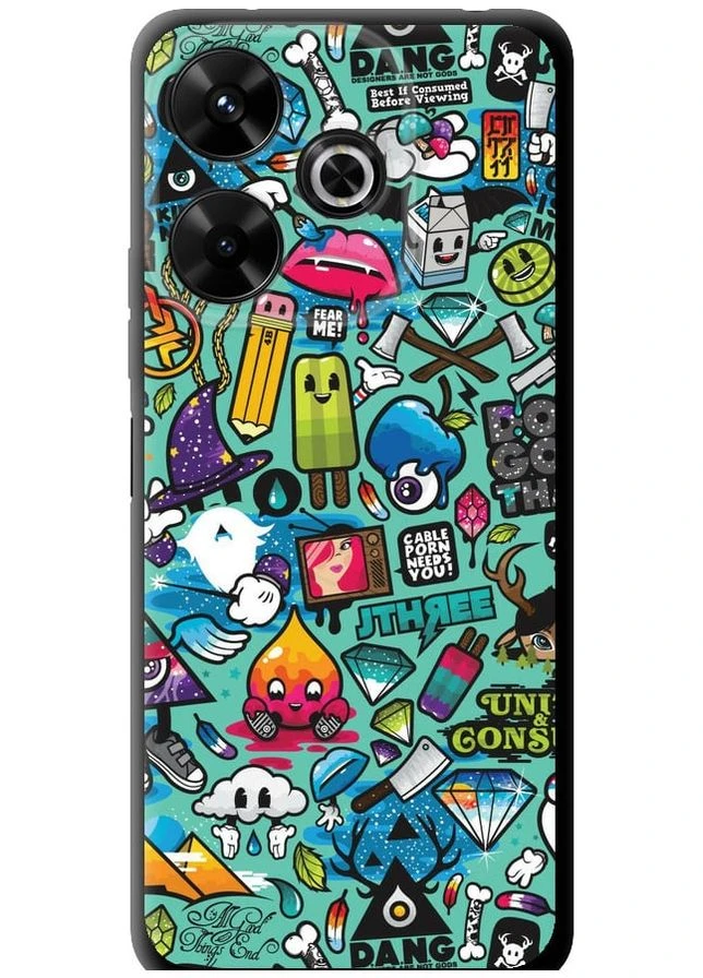 TPU чохол 'Стікер бомбінг 1' для Endorphone Xiaomi Redmi 13 4G (327098491)
