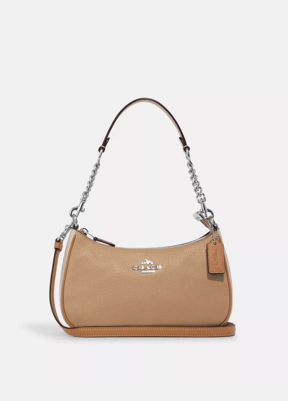 Сумка жіноча шкіряна Teri Leather Beige White Coach (316451654)