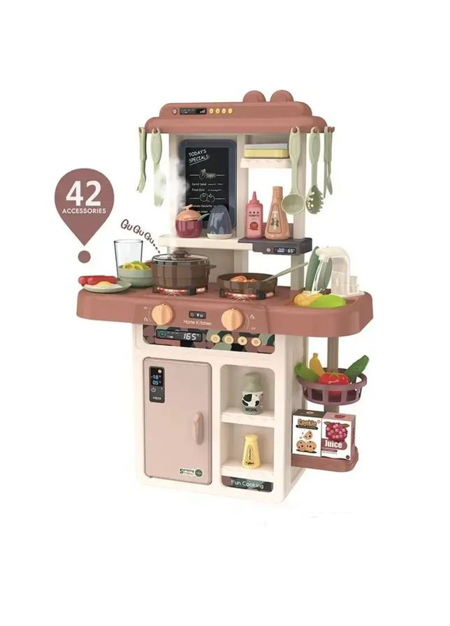 Кухня игровая с водой паром светом звуками 42 предмета Кремова (889222) Limo Toy (301422311)