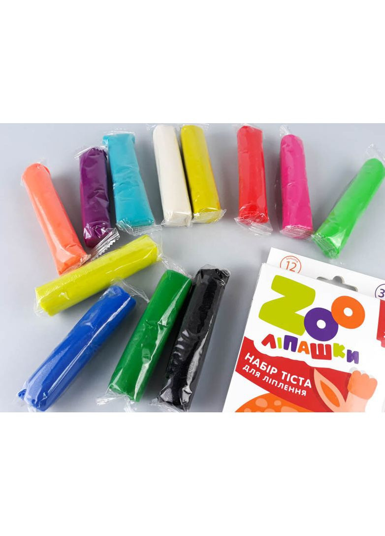 Тісто для ліплення ZOOлипашки "Жираф" ZIRKA 140211 (12 різнокольорових стиків по 35 г) No Brand (365640331)