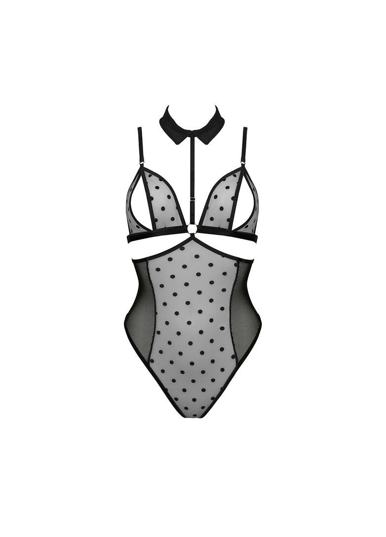 Боді з відкритими грудьми DOMINICA BODY black CherryLove Passion чорний еластан