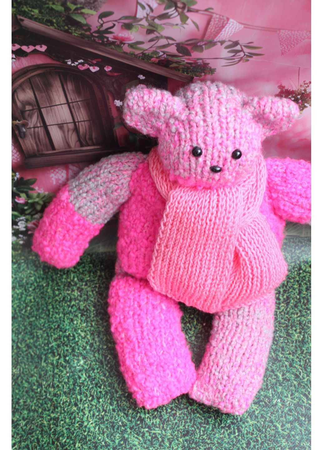 Мишка розовый ручной работы No Brand (372141872)