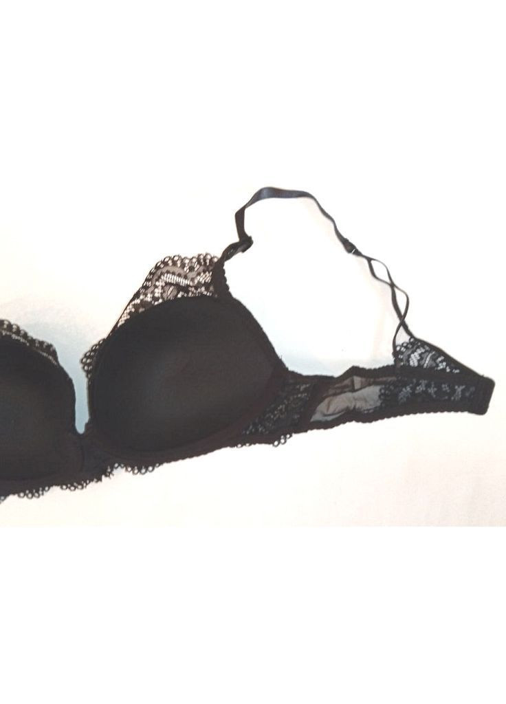 Чорний комплект жіночої білизни з пуш ап бюстгальтер з трусиками мереживні Mandhari Класична