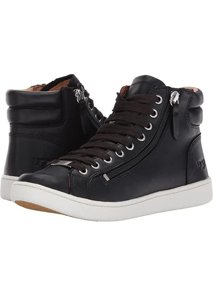 Черные мужские кеди olive trainer, на молнии + шнурках, кожаные, размер 42 (27 см по стельке) UGG slim fit