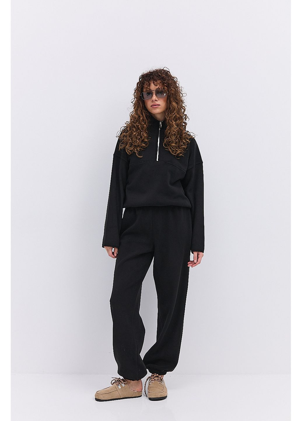 Жіночий спортивний костюм з флісу зі світшотом на блискавці вгорі Arjen (364653245)