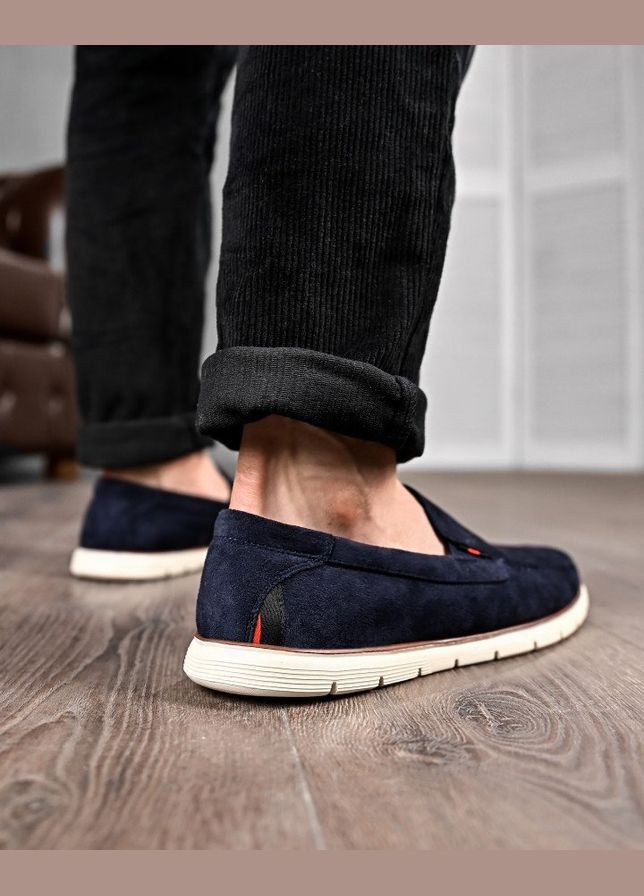 Синій Літні чоловічі лофери сині No Brand