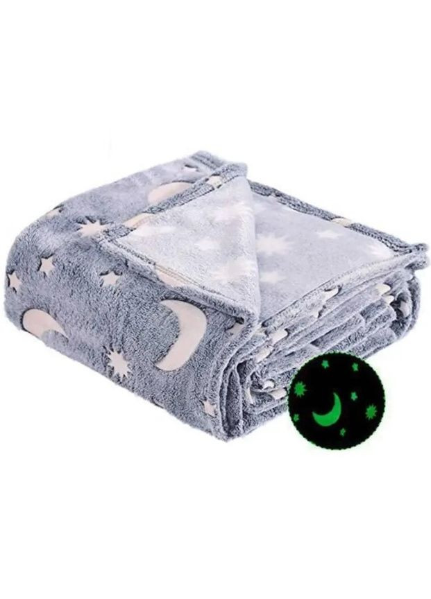 Світиться плед-ковдра палаючі зірки Blanket день/ніч 120х150 см Grey (1756375703) No Brand (326033120)