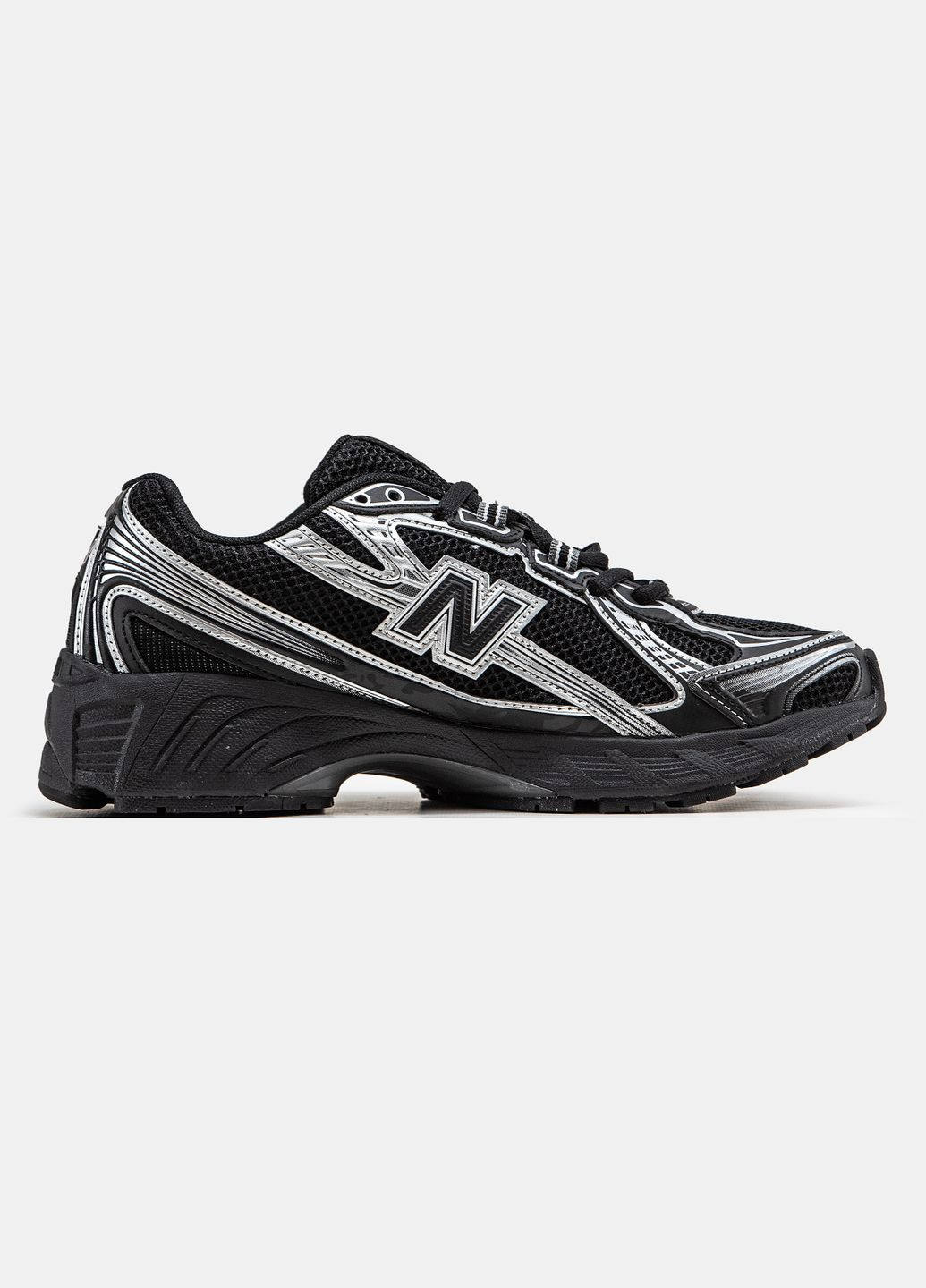 Черные всесезонные кроссовки мужские и женские new balance 740 black white | нью беланс 740 черные белые No Brand