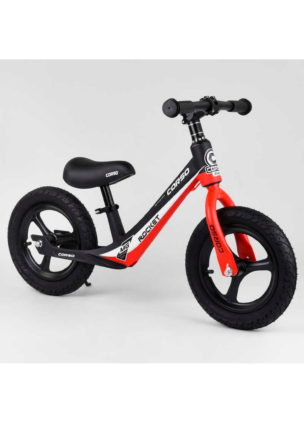Велобіг дитячий 12'', з надувними колесами, магнієвою рамою та магнієвими дисками, підніжка 79х15х46 см Corso (289460255)