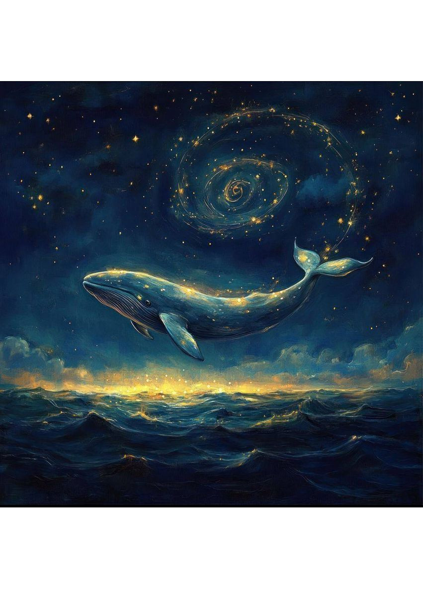 Алмазная мозаика 40x40 Космический кит + голограммные алмазики FS1411 ColorArt (365959551)