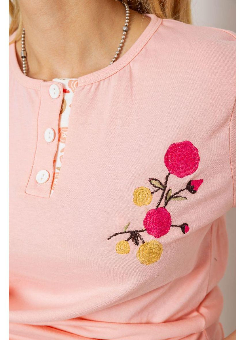 Персиковая пижама женская с принтом, цвет персиковый, 243r10353. Ager