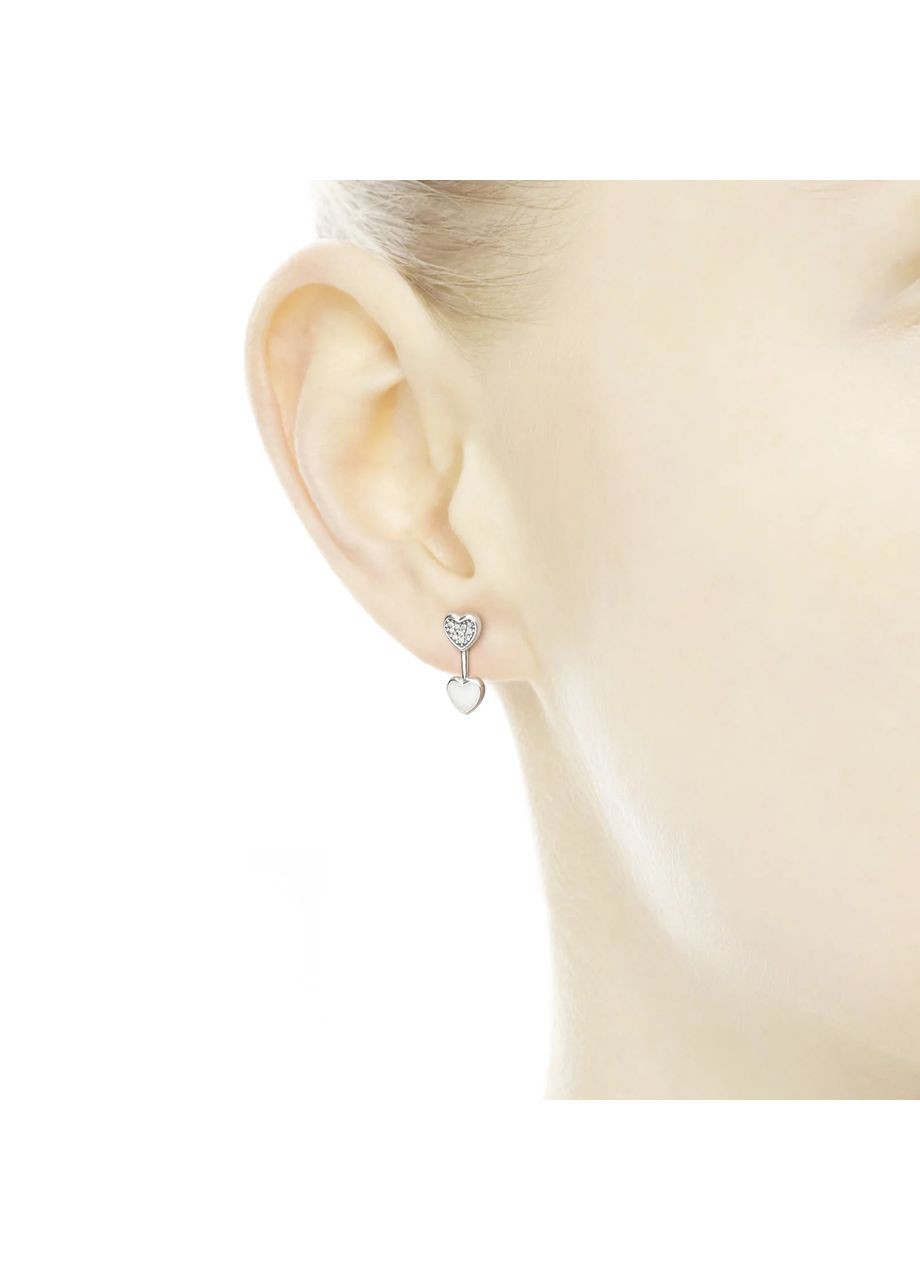 Срібні сережки кульчики Пандора 290750CZ Kabluchka (355344102)