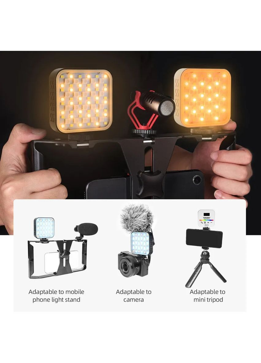 Портативна RGB LED лампа YN60RGB з вбудованим акумулятором (2000 мА·г), 2500–9900K Yongnuo (337114266)