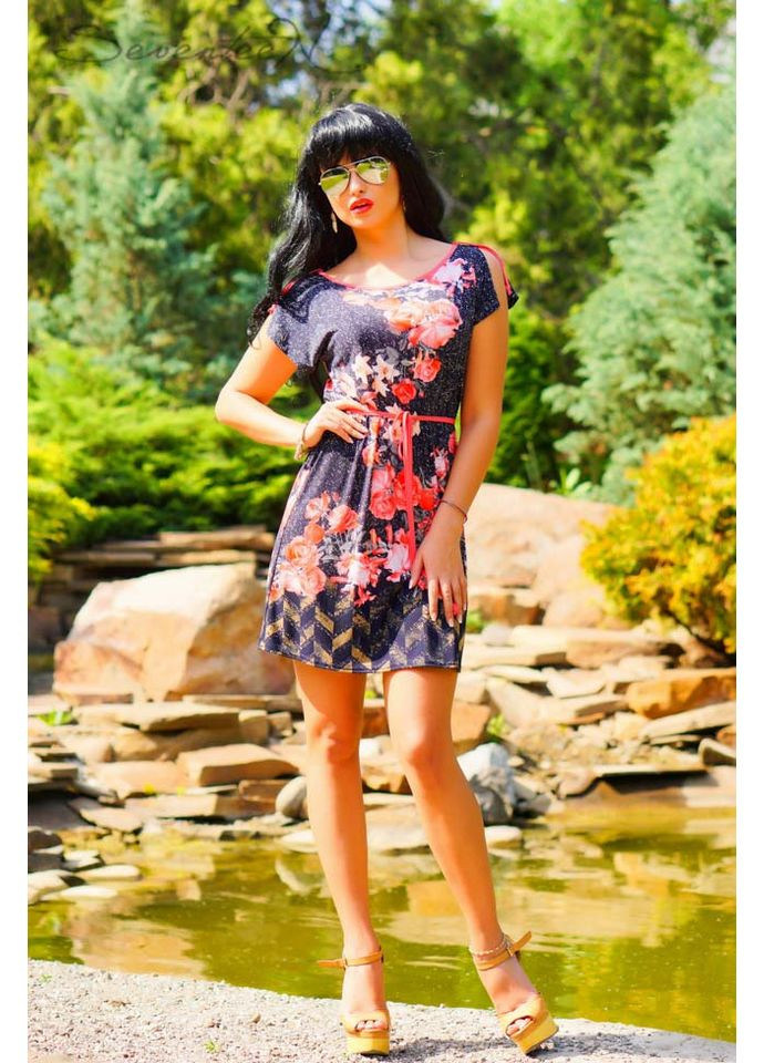 Синее платье 364.0880+а Seventeen