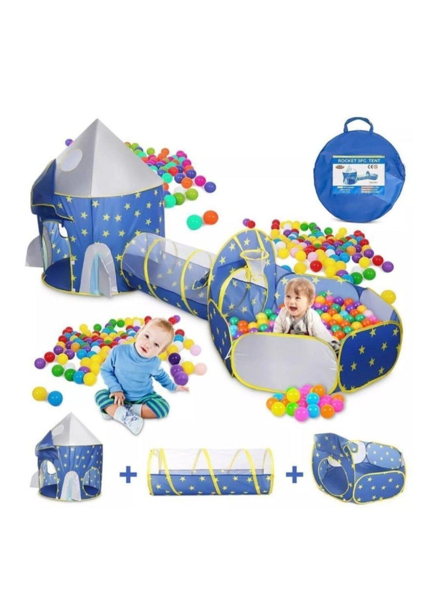 Дитячий будиночок намет з тунелем та басейном для кульок No Brand (366072721)