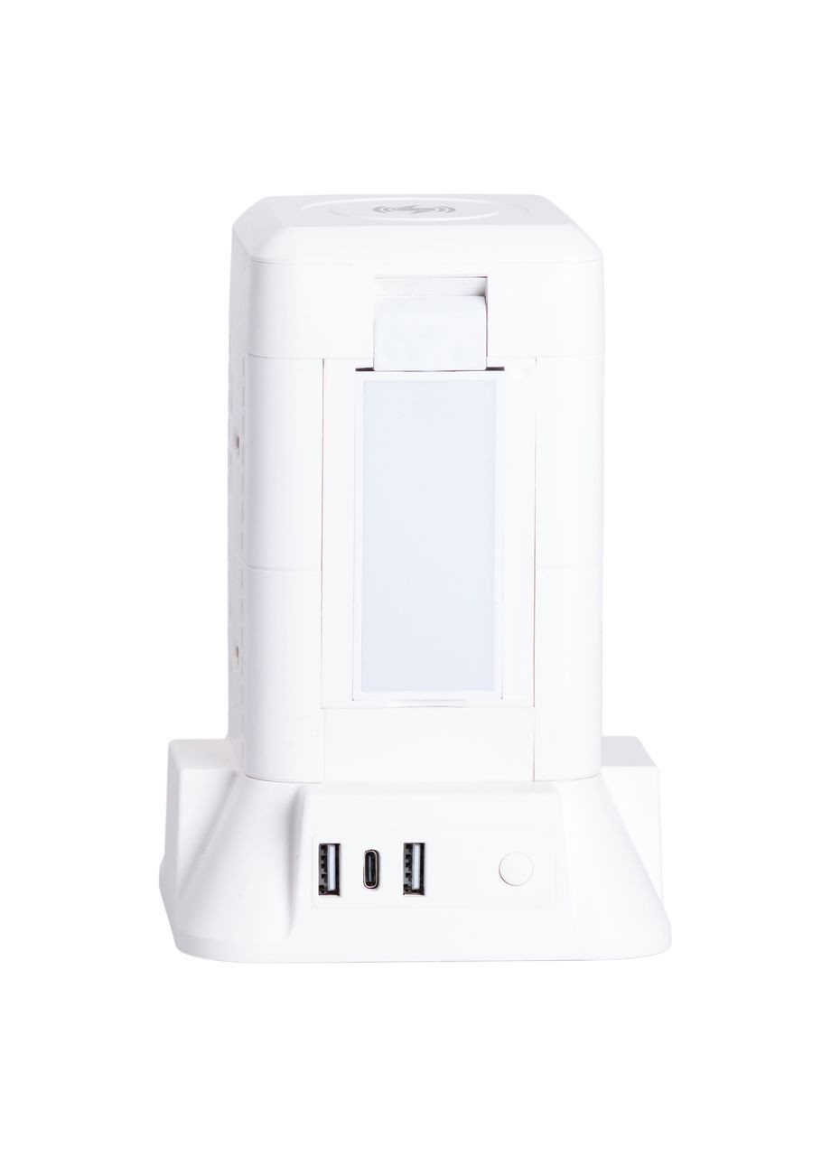 Мережевий фільтр подовжувач 2.8 м з лампою на 6 універсальних розеток з 2 USB, 1 Type-C, бездротова зарядка HP-5-1 Yiwu (371479185)