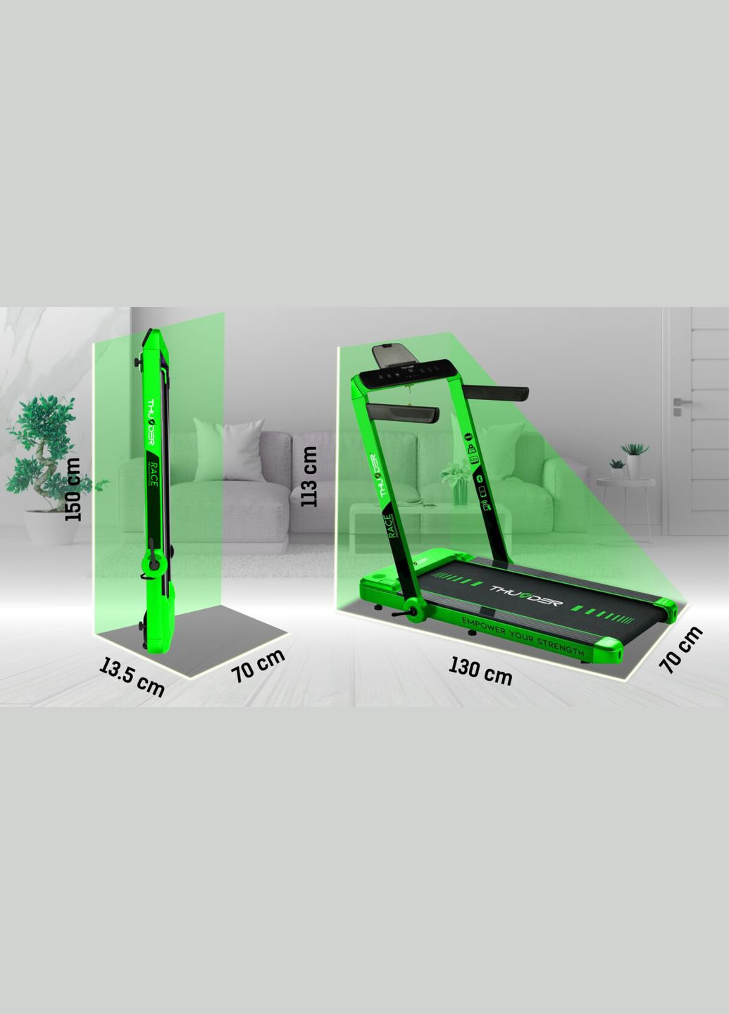 Бігова доріжка електрична RACE-GREEN Thunder (329201436)