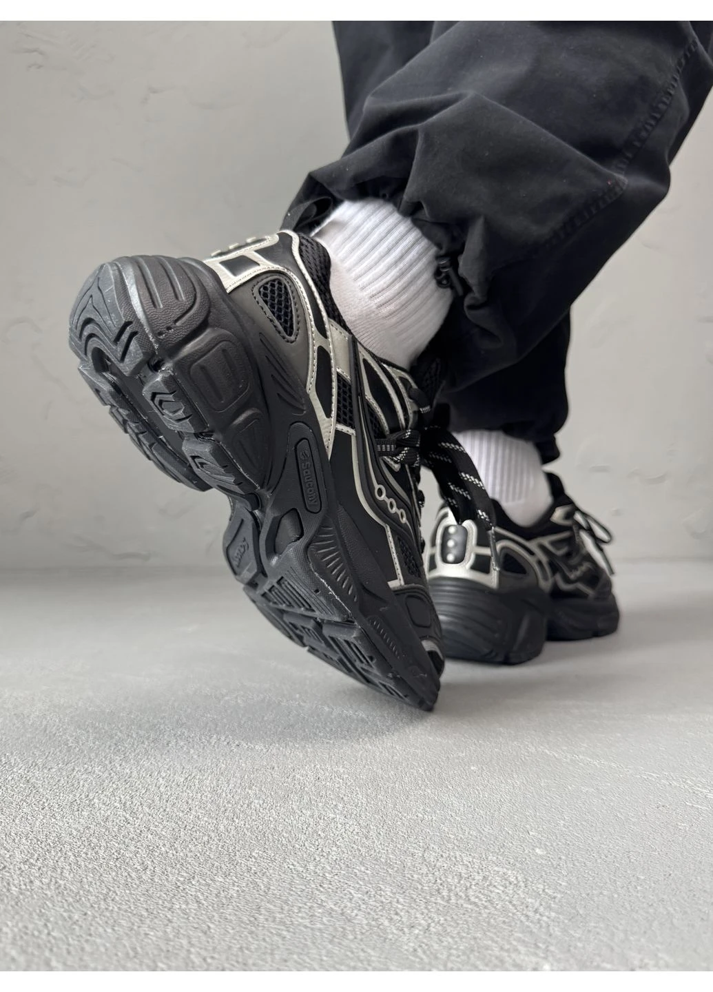 Чорні Осінні кросівки чоловічі saucony 2k cavalry black | сауконі 2к кавалрі чорні No Brand