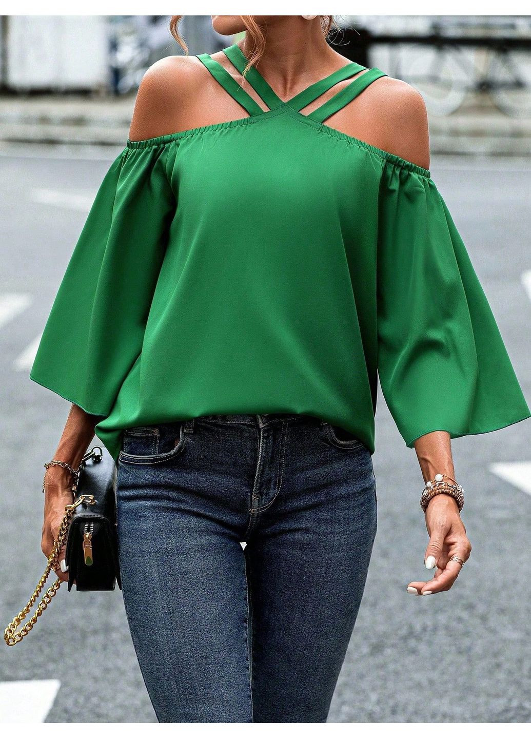 Зелёная блуза SHEIN
