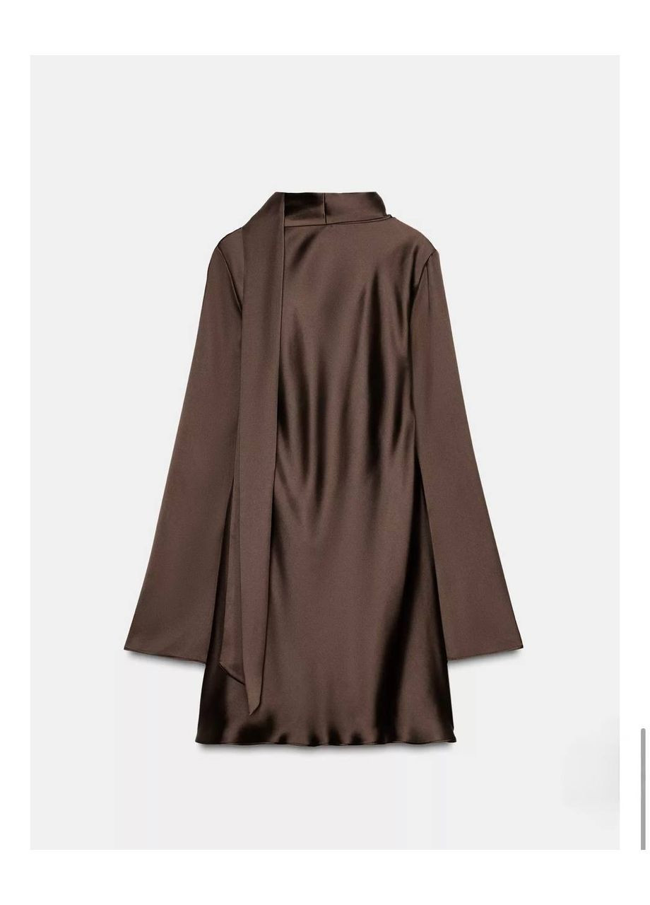 Темно-коричнева святковий, коктейльна, вечірня, кежуал жіноча шовкова сукня Avanti однотонна