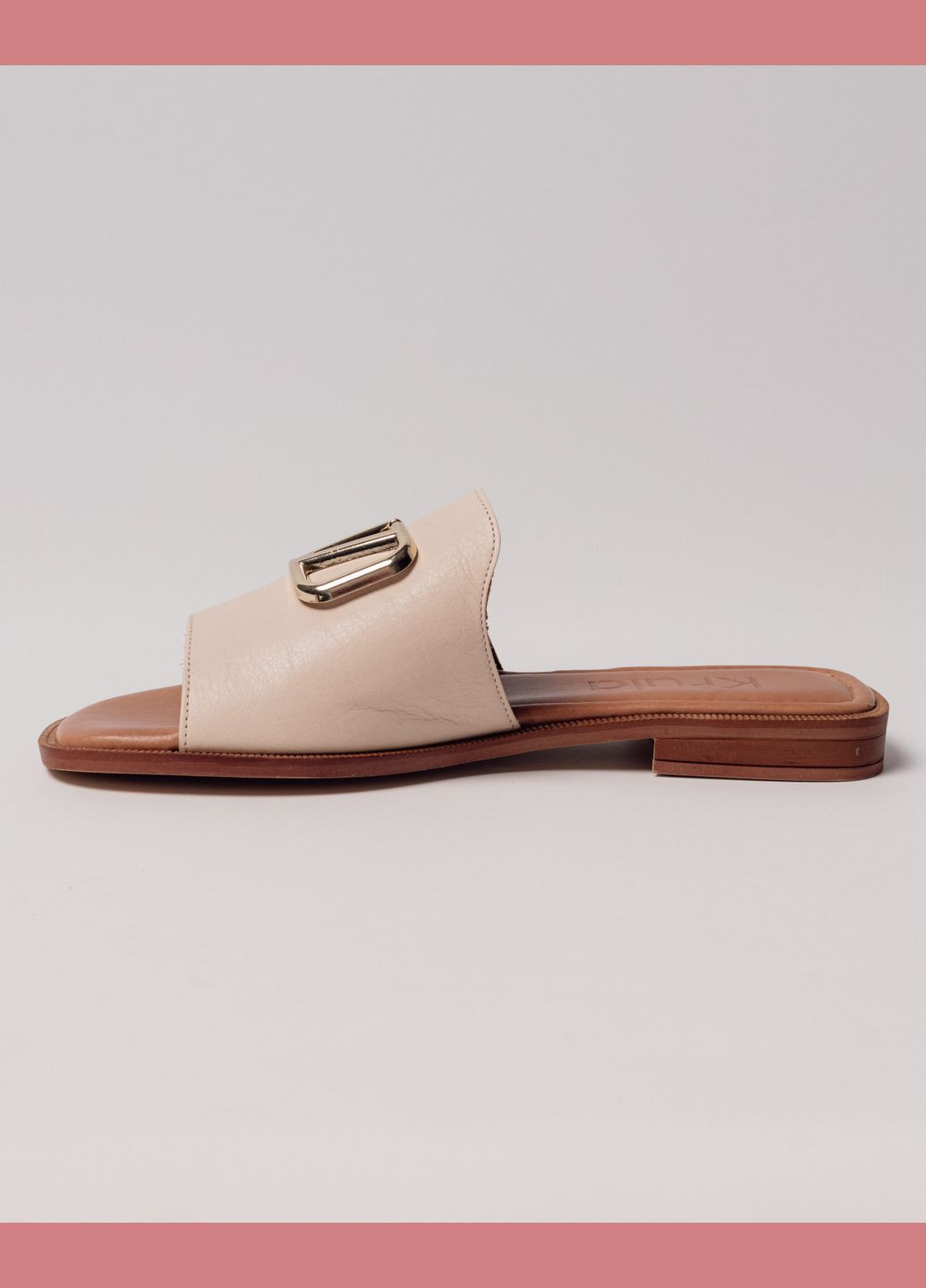 Шльопанці бежеві шкіра Krula (329145028)