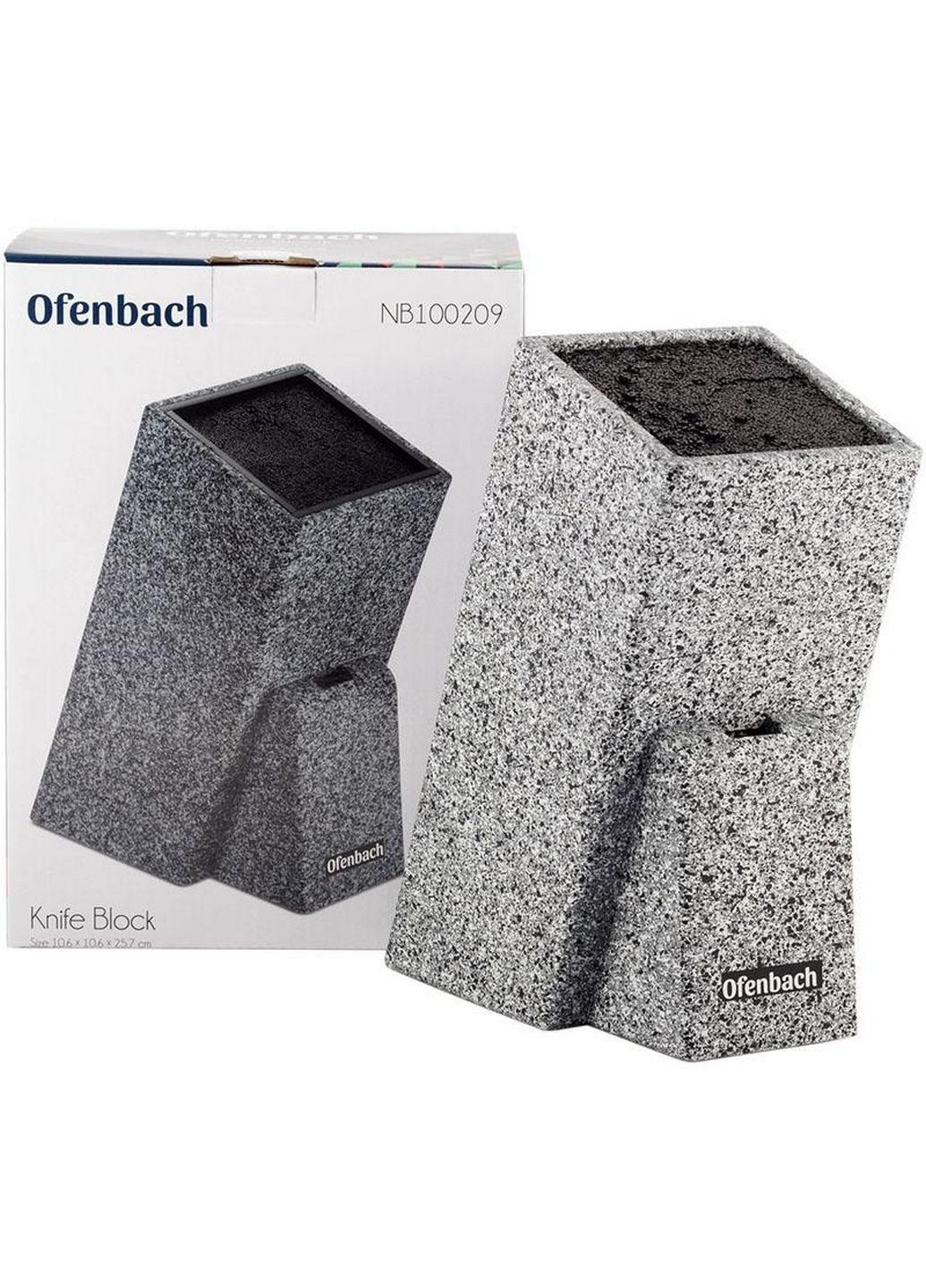 Подставка-колода black lead для кухонных ножей с секцией для ножниц Ofenbach (282590541)