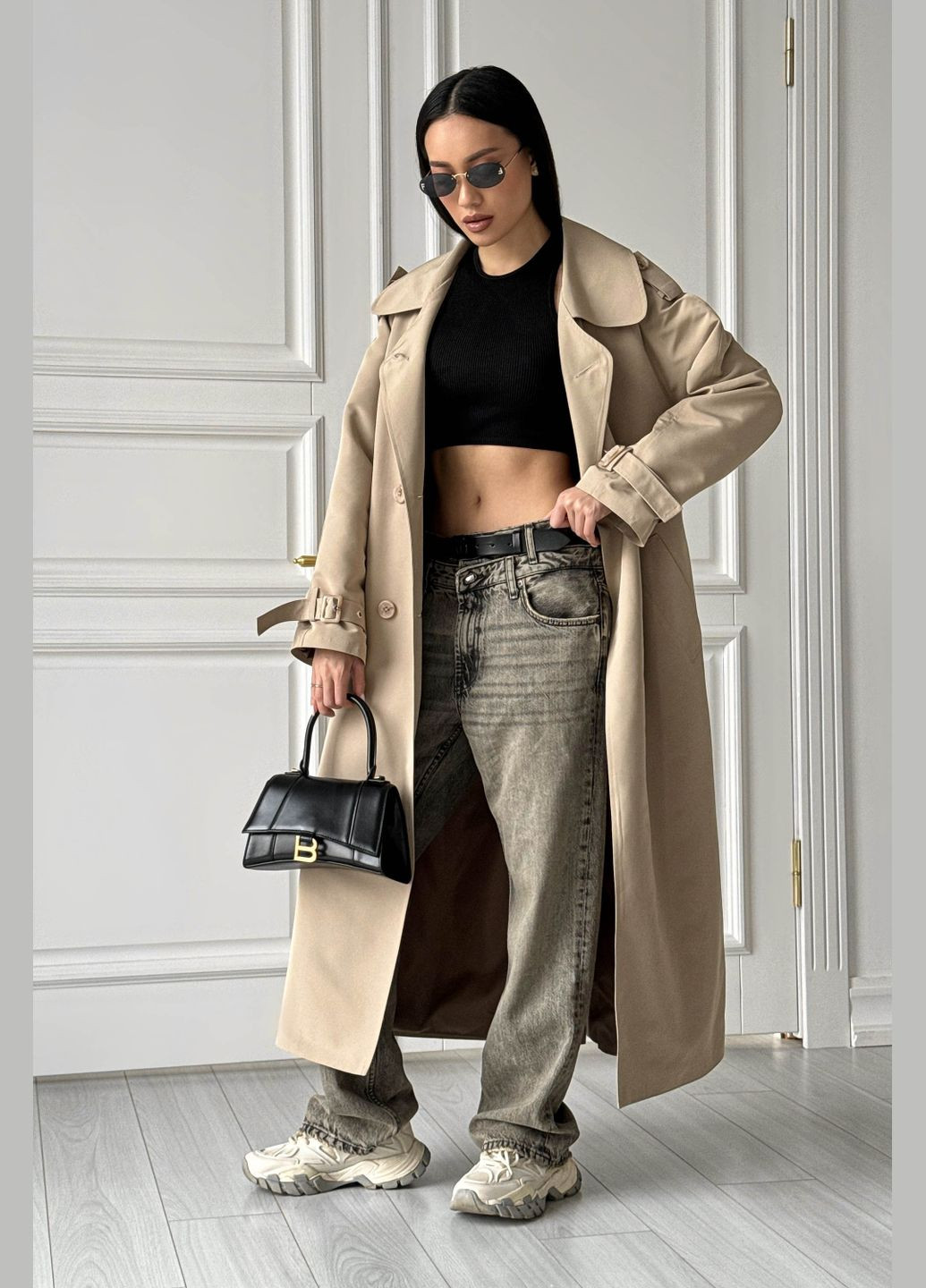 Бежевое демисезонное Тренч Liton