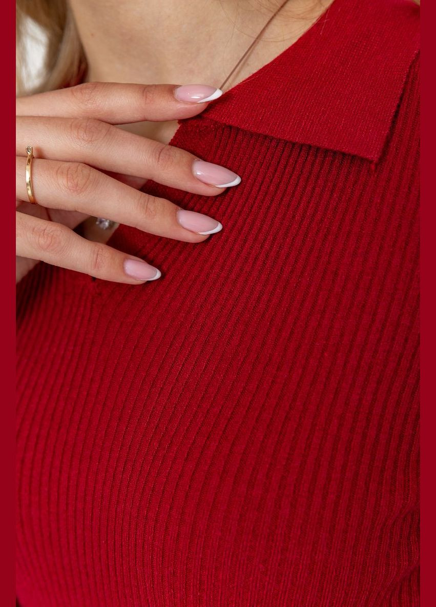 Кофта женская в рубчик, цвет бордовый, Ager (288750608)