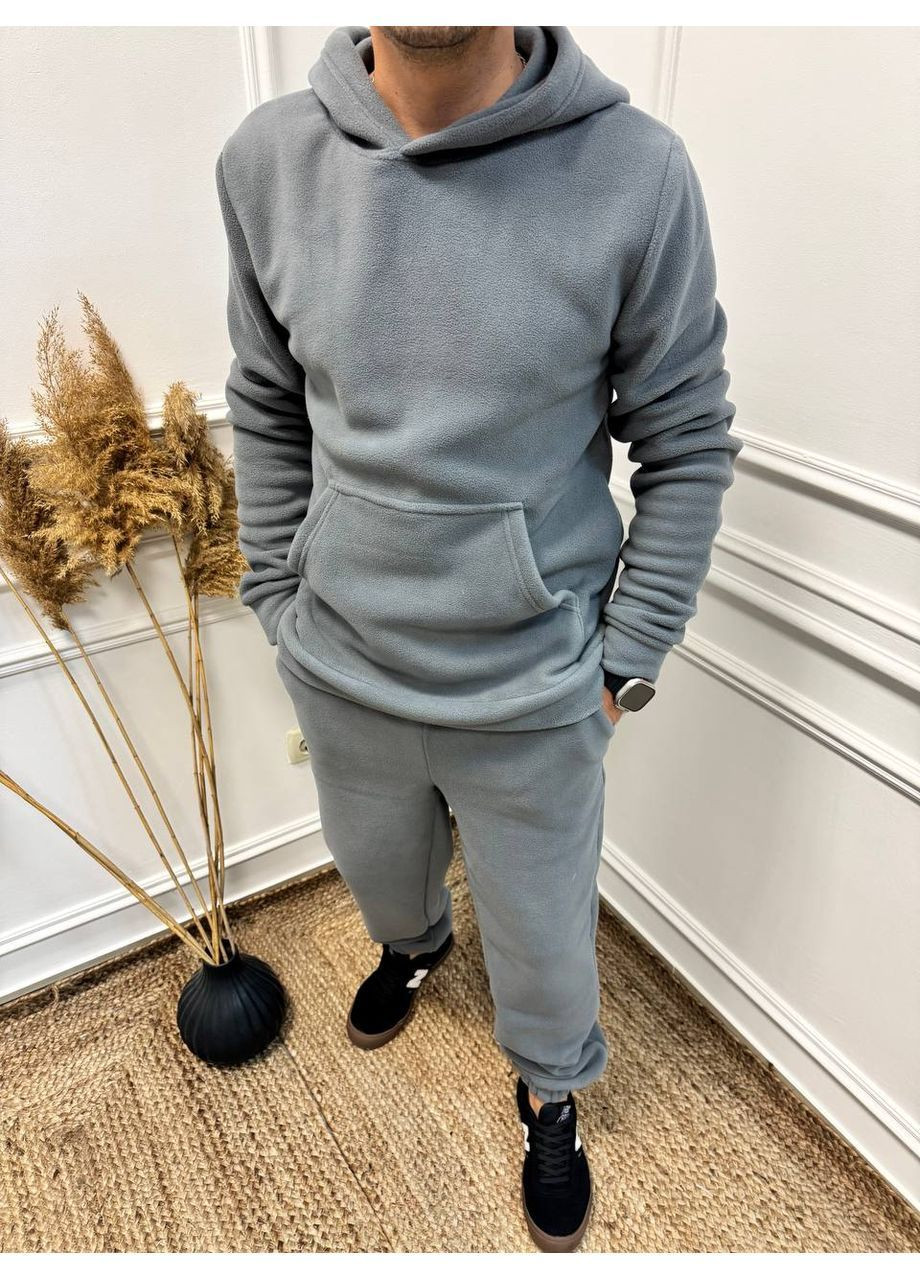 Сірий демісезонний чоловічий флісовий костюм брючний Avanti