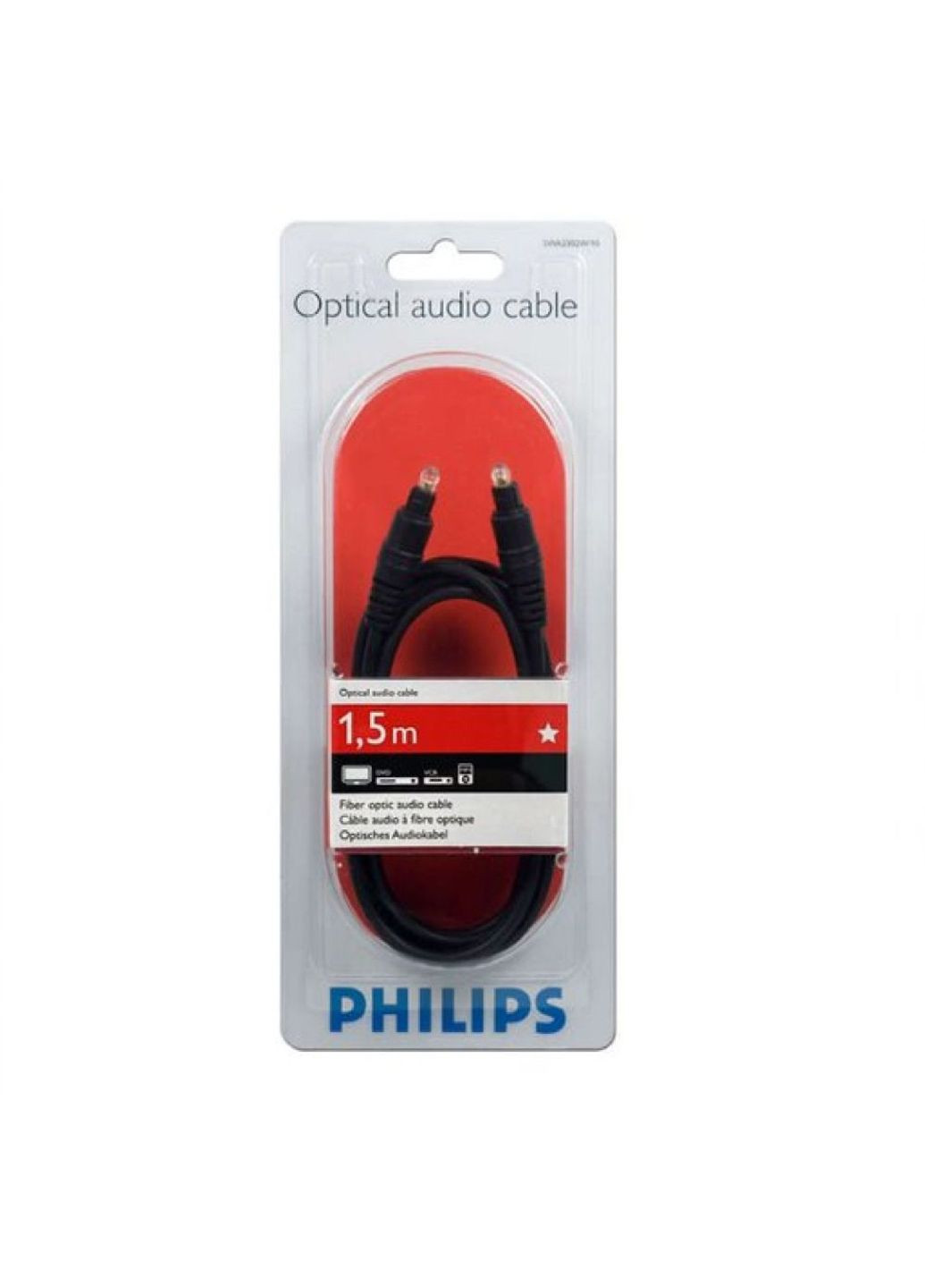 Оптический аудиокабель 1.5 м черный Philips (282933208)