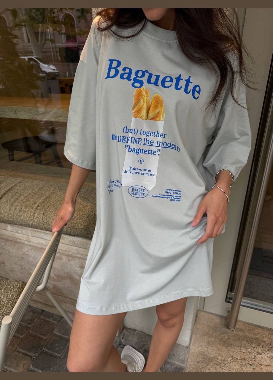 Серое повседневный, кэжуал, вечернее женское платье-футболка платье-футболка Україна с рисунком