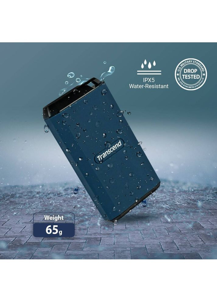 Наружный SSD накопитель 1TB ESD410C USB 20Gbps Type C Blue (TS1TESD410C) Transcend (358885064)