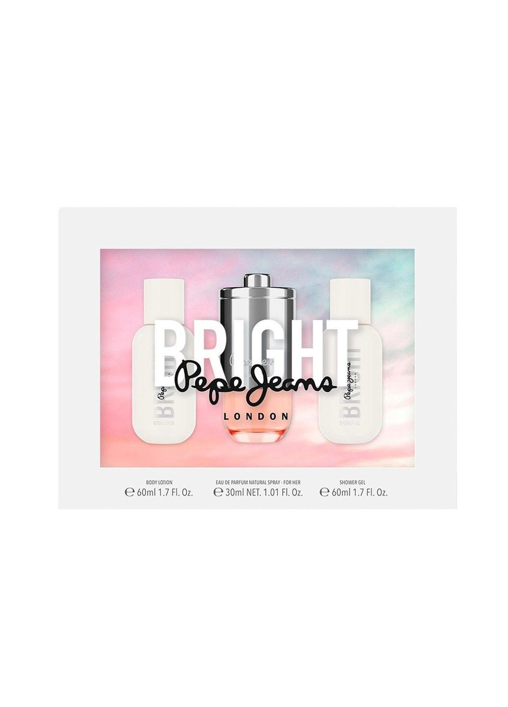 Pepe Jeans Парфумований набір Парфумована вода для жінок Bright 30 мл + Лосьйон для тіла 50 мл + Гель для душу 60 мл — Крем, Великобританія (298055369)