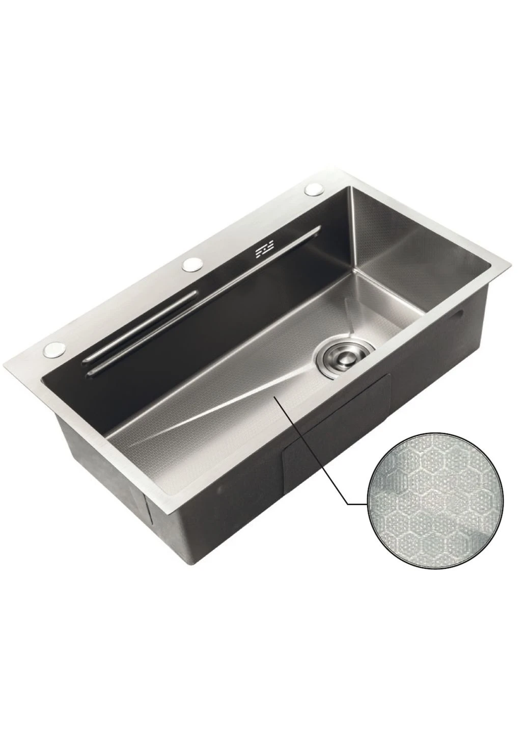 Мийка 450х220 мм декор Nano-Silver комплект Zerix ZH7545-SET-05 (387188168)