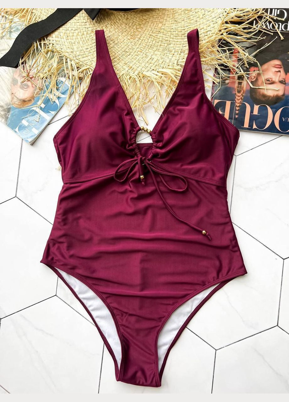 Фиолетовый летний купальник sw1377 (сплошной фиолет) слитный Ghazel