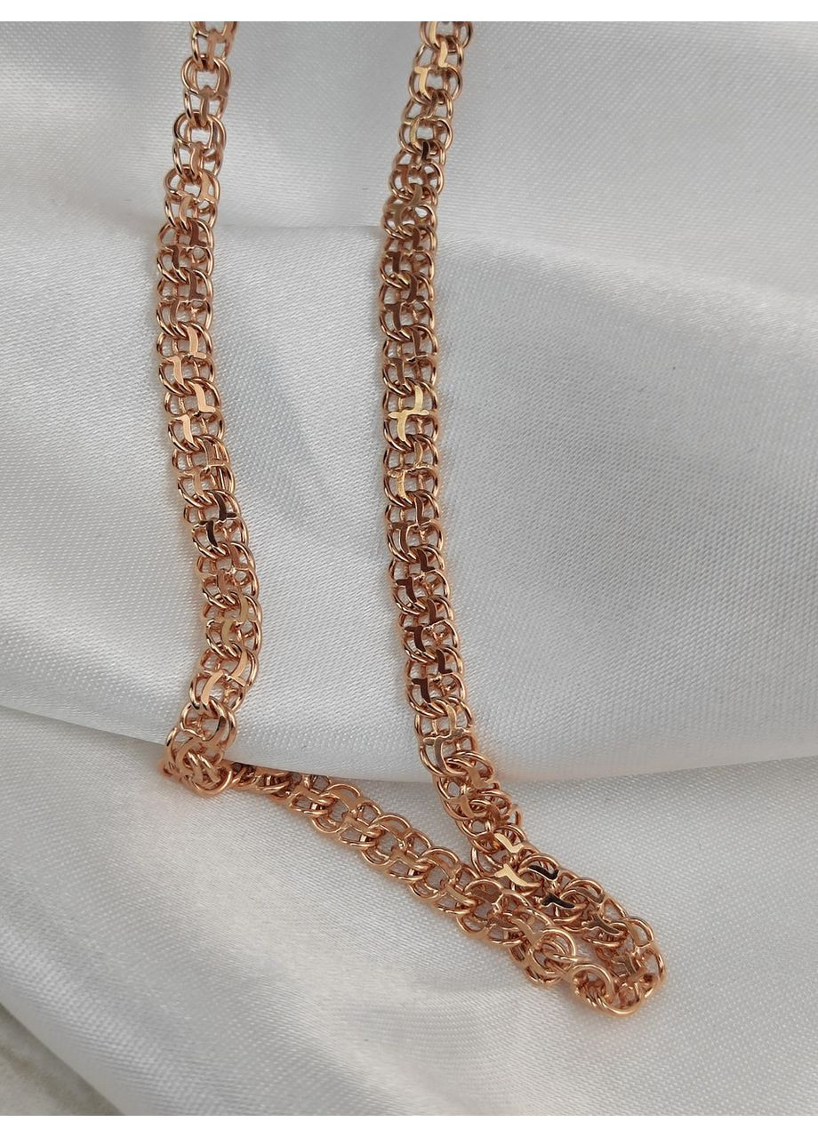 Серебряная цепочка 925 пробы в позолоте Бисмарк расширенный 50 см No Brand (367089322)