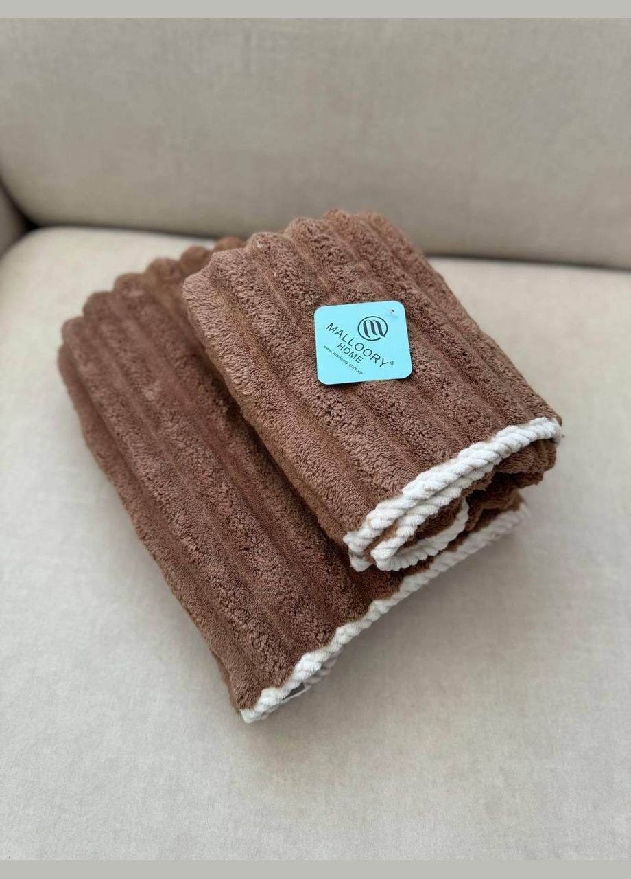 Набор из 2 полотенец гигроскопичное для тела микрофибра Шоколадный (П4Кrushnuk003-01) No Brand комбинированный