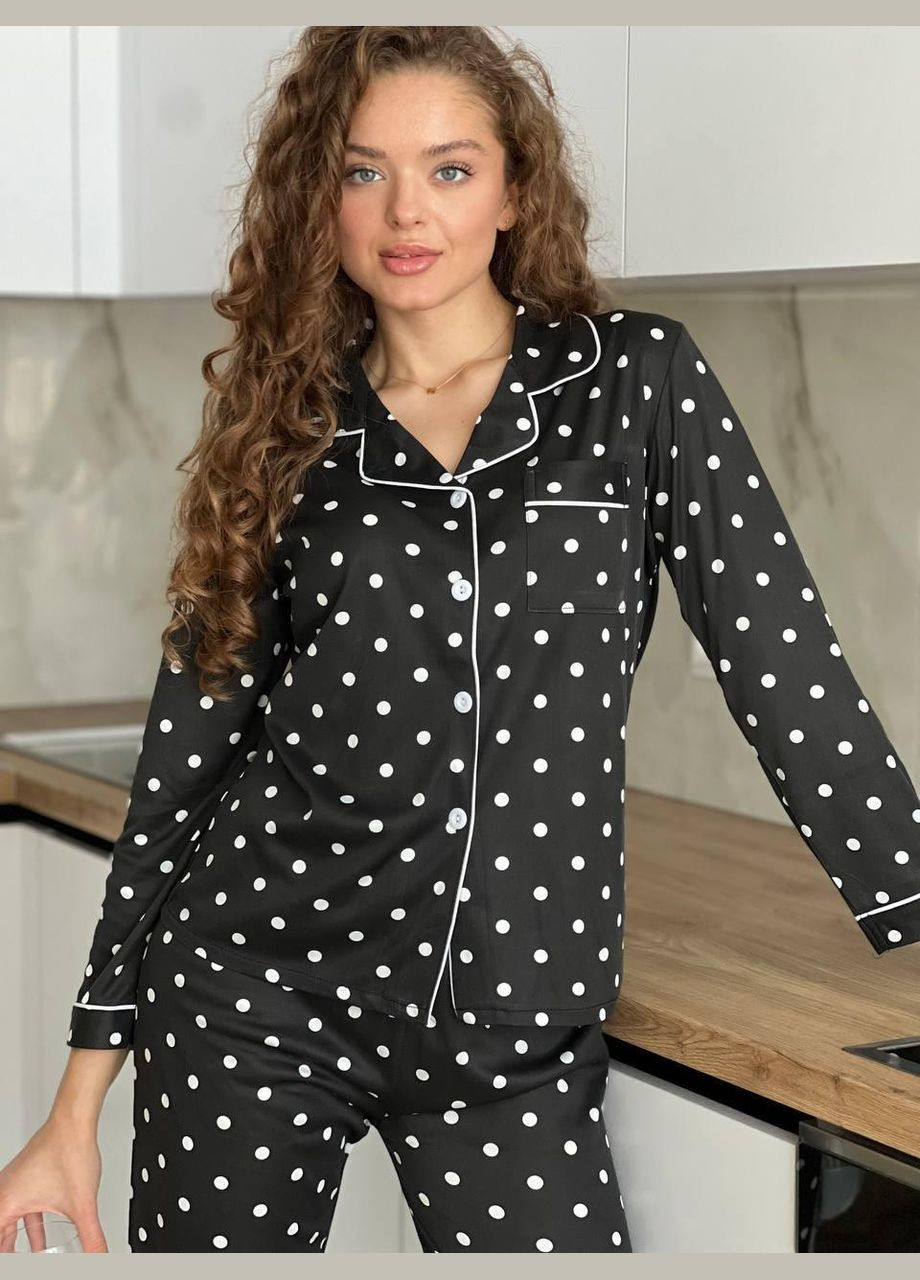 Черная всесезон женская пижама 2508 (черная) No Brand