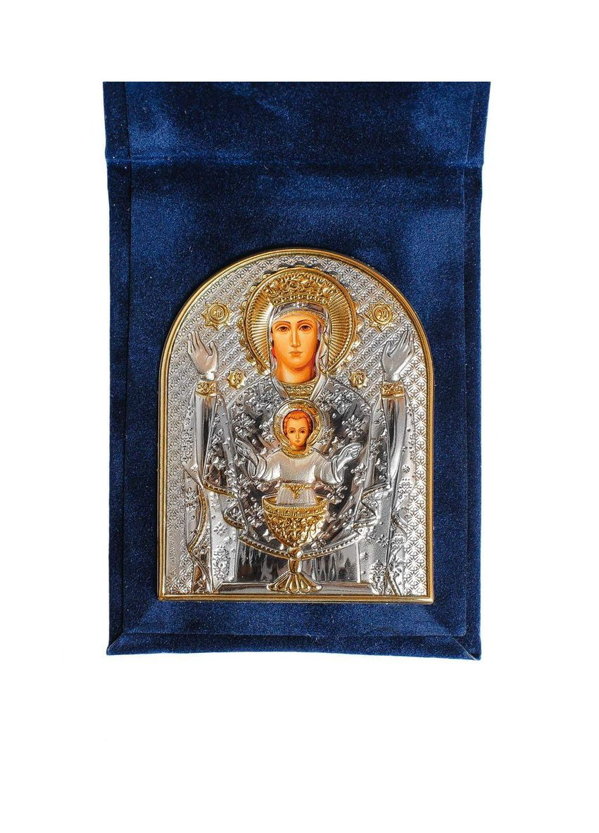 Икона Неупиваемая Чаша 5,5х7см в бархатной карманной книжки Silver Axion (265446172)