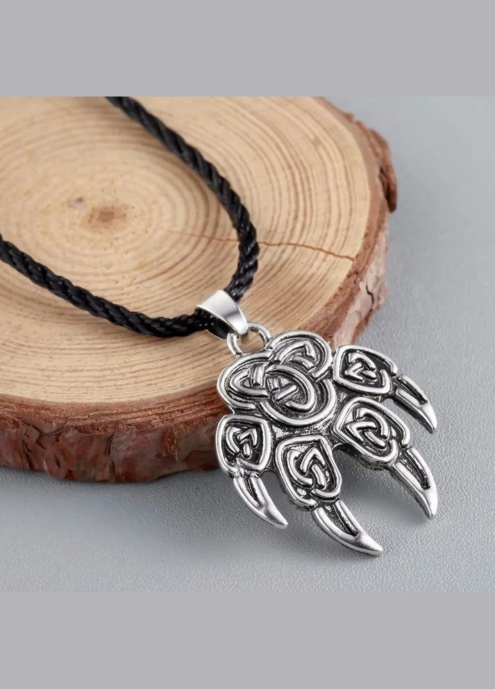 Кулон ведмежа лапа символ бога Велеса підвіска слов'янський оберіг з рунами No Brand (338436107)