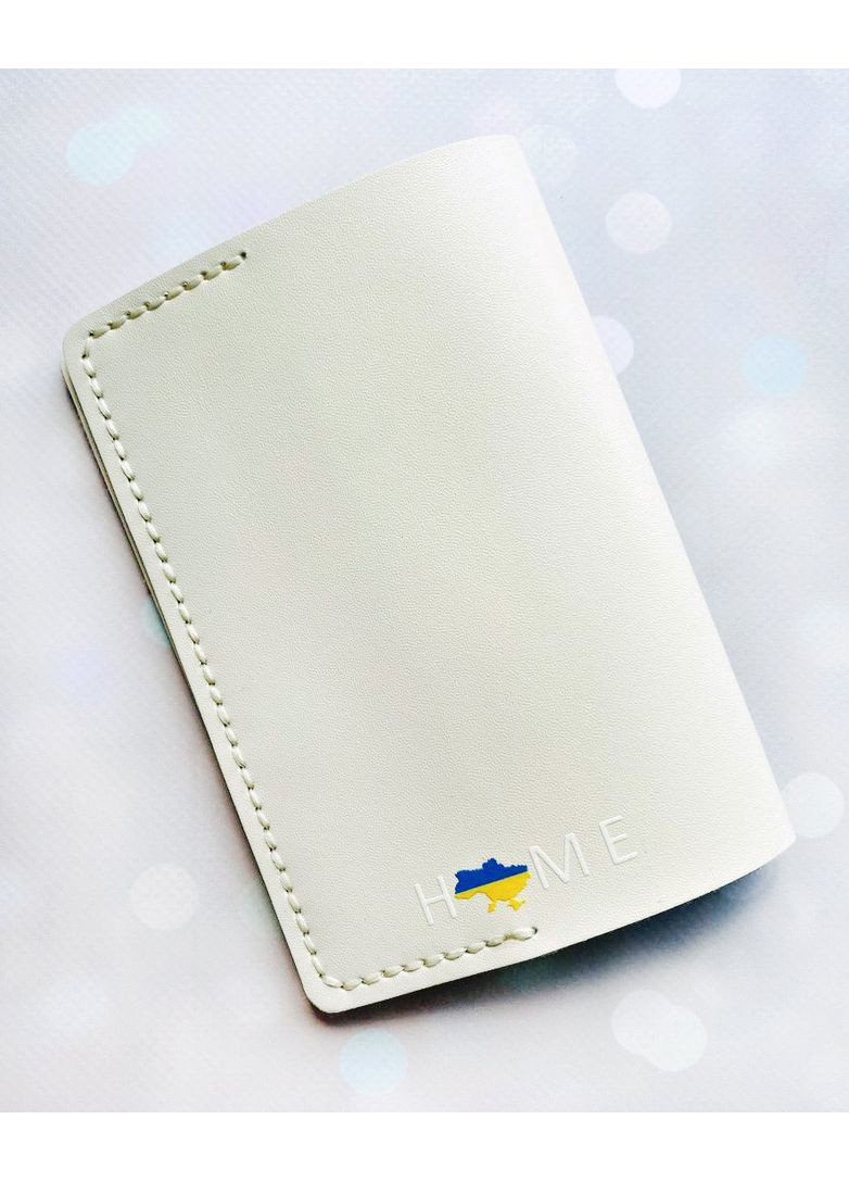 Кожаная обложка на паспорт книгу: Белая молочная (принт 405) CASE CONTROL (369616671)