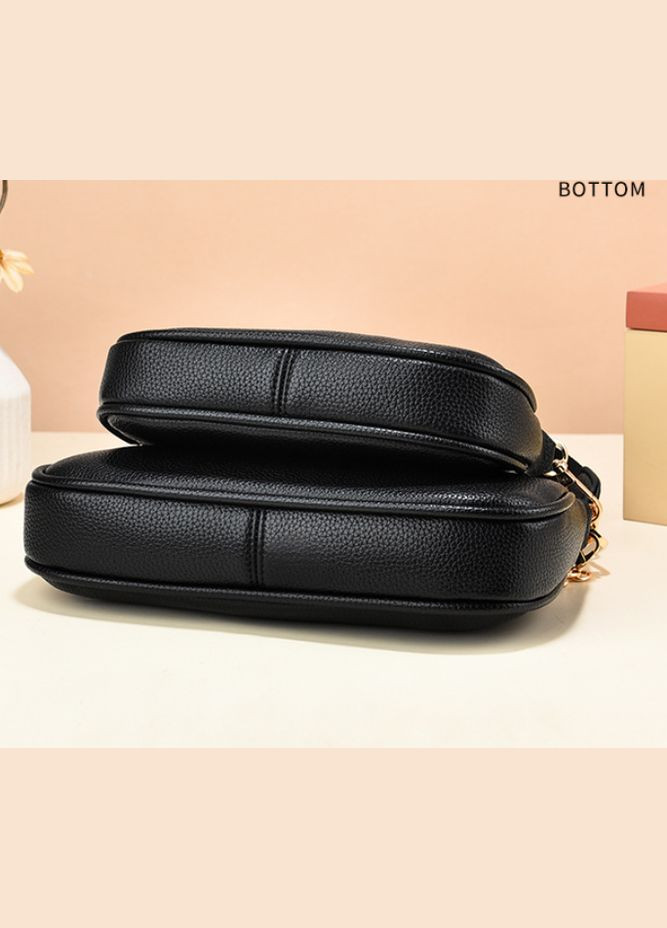 Женская мини сумочка клатч 3в1 с цепочкой экокожа черная (sku_1329) No Brand (330576876)