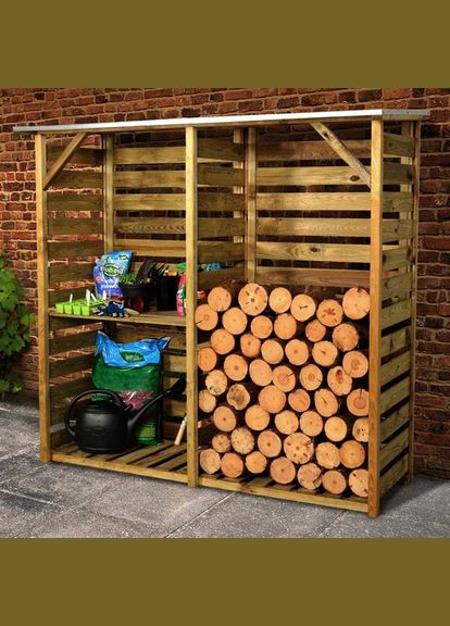 Дровниця дерев'яна з дерева Макрум мускат (ДРВ-001907) No Brand (328960018)