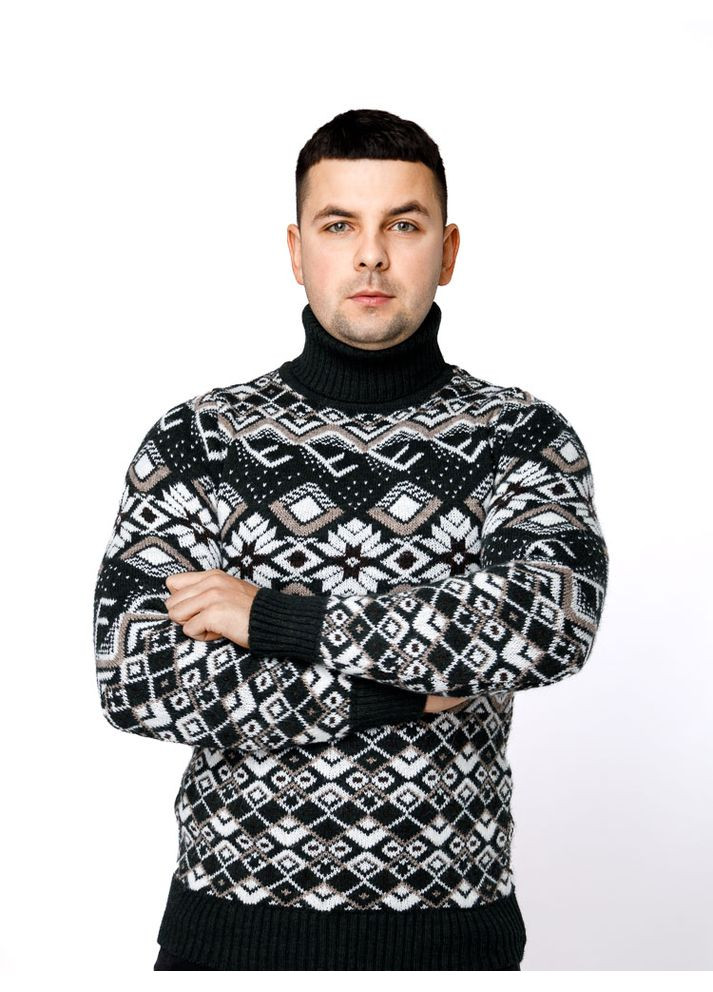 Темно-зеленый зимний мужской свитер цвет темно-зеленый цб-00233272 Gerekli