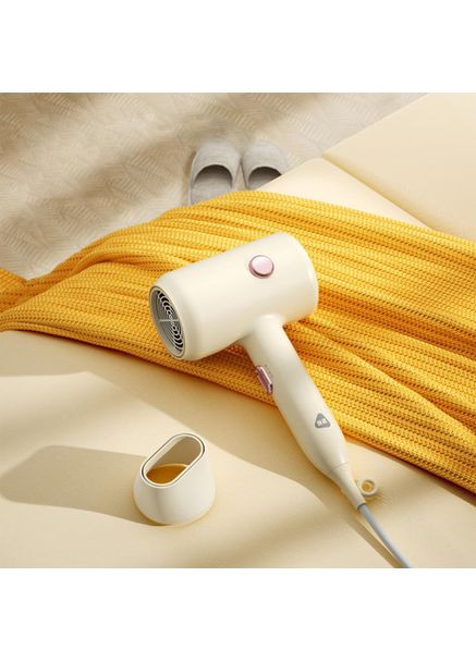 Фен для волосся Hair Dryer Air 7 з потужним двигуном і функцією іонізації 1800 Вт Бежевий Enchen (362666666)