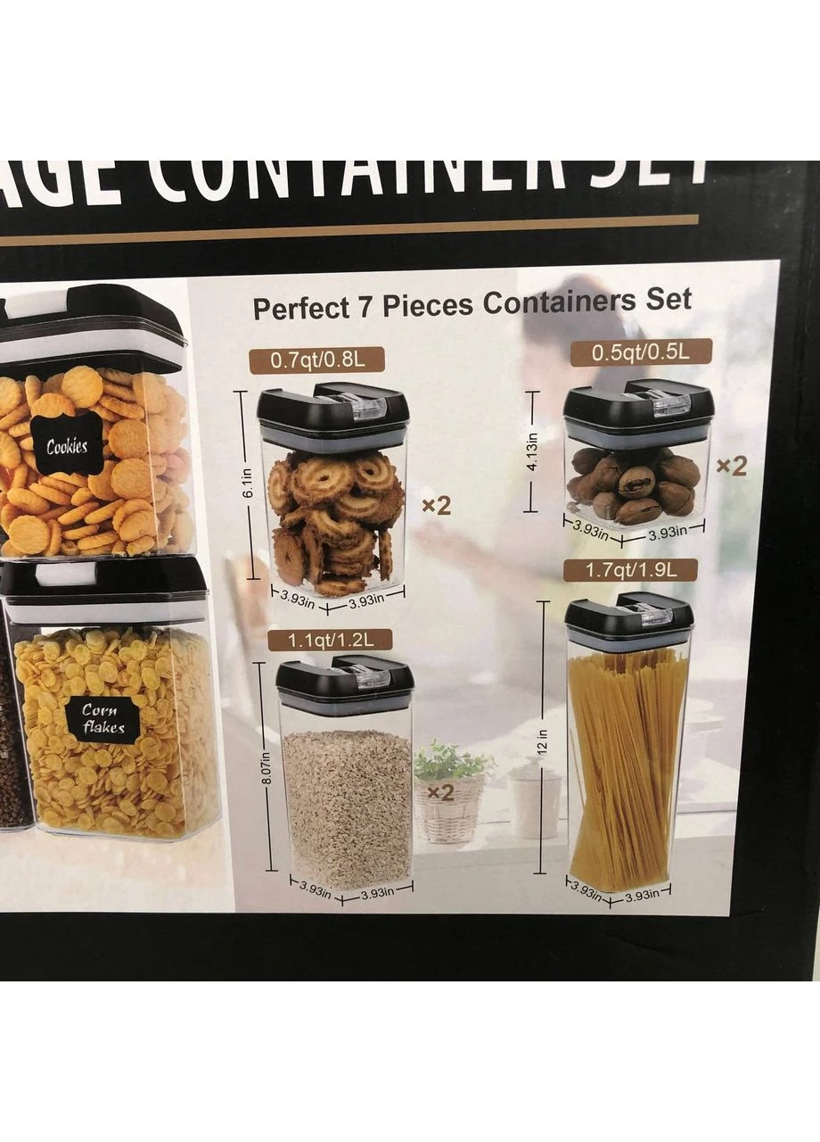 Набір контейнерів для їжі FOOD Storage Container Set на клямках із ущільнювачем із 7 предметів No Brand (397091359)